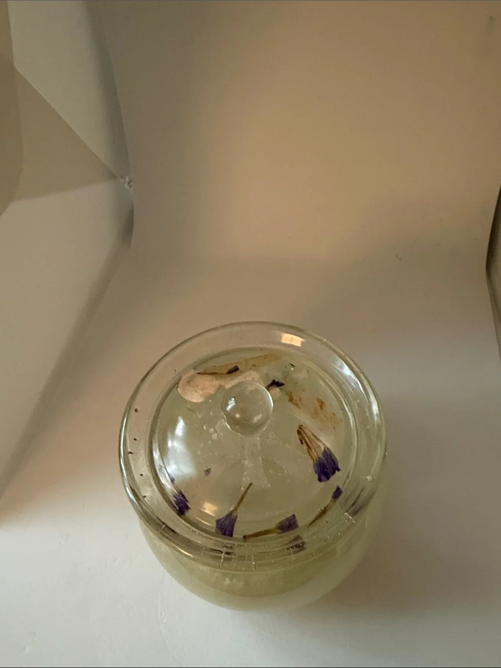 Iridescent Cream Resin Jar with Lid - Decorative Home Accent